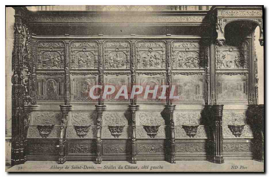 CPA Abbaye de Saint Denis Stalles du Choeur Cote Gauche