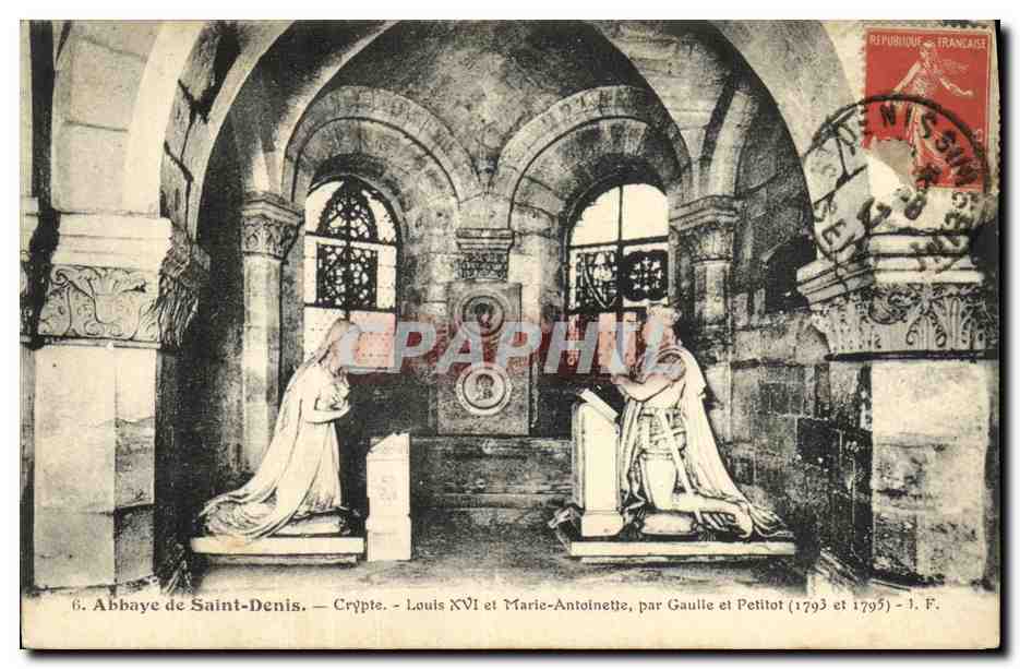 Abbaye de Saint-Denis — Crypte — Louis XVI et Marie-Antoinette, par Gaulle et Petitlot (1793 et 1795) — 1. F.