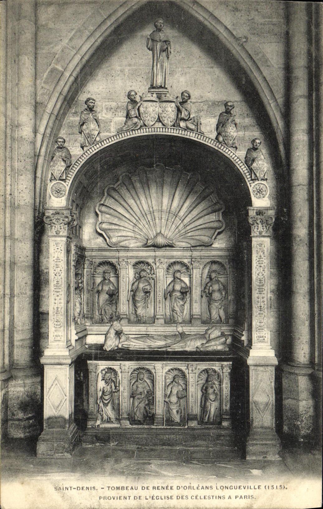 Saint-Denis — Tombeau de Renée d'Orléans Longueville (1515) — Phototypie A. Beiger, Paris