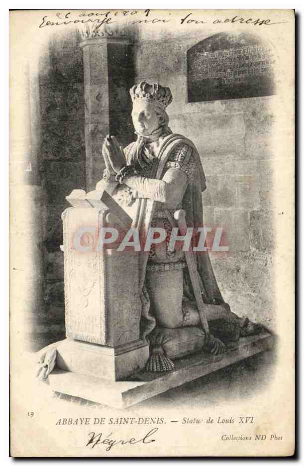 CPA Abbaye de Saint Denis Statue de Louis XVI