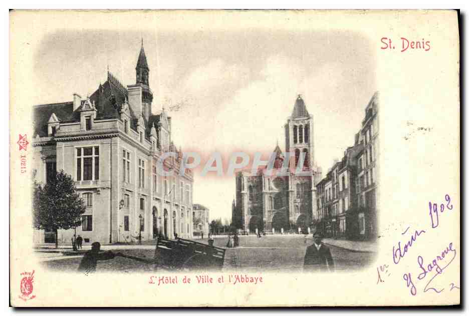 CPA Saint Denis L Hotel de Ville et l Abbaye