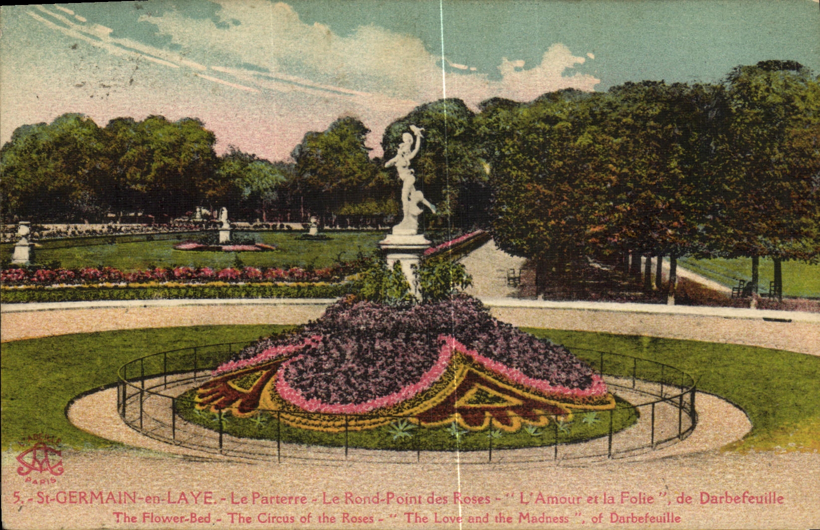 St-Germain-en-Laye - Le Parterre - Le Rond-Point des Roses - 'L'Amour et la Folie' de Darbefeulle