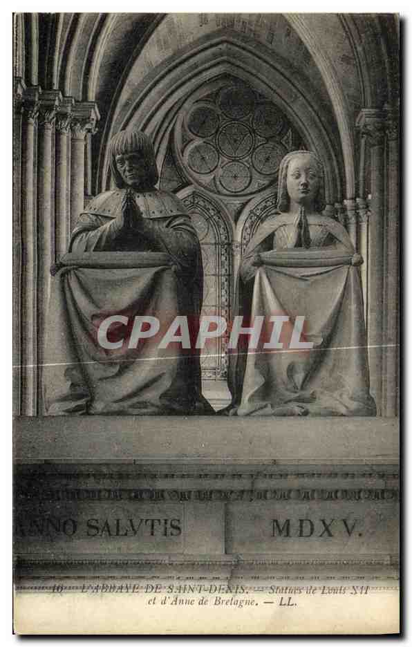 CPA Abbaye de Saint Denis Statues de Louis XII et d Anne de Bretagne