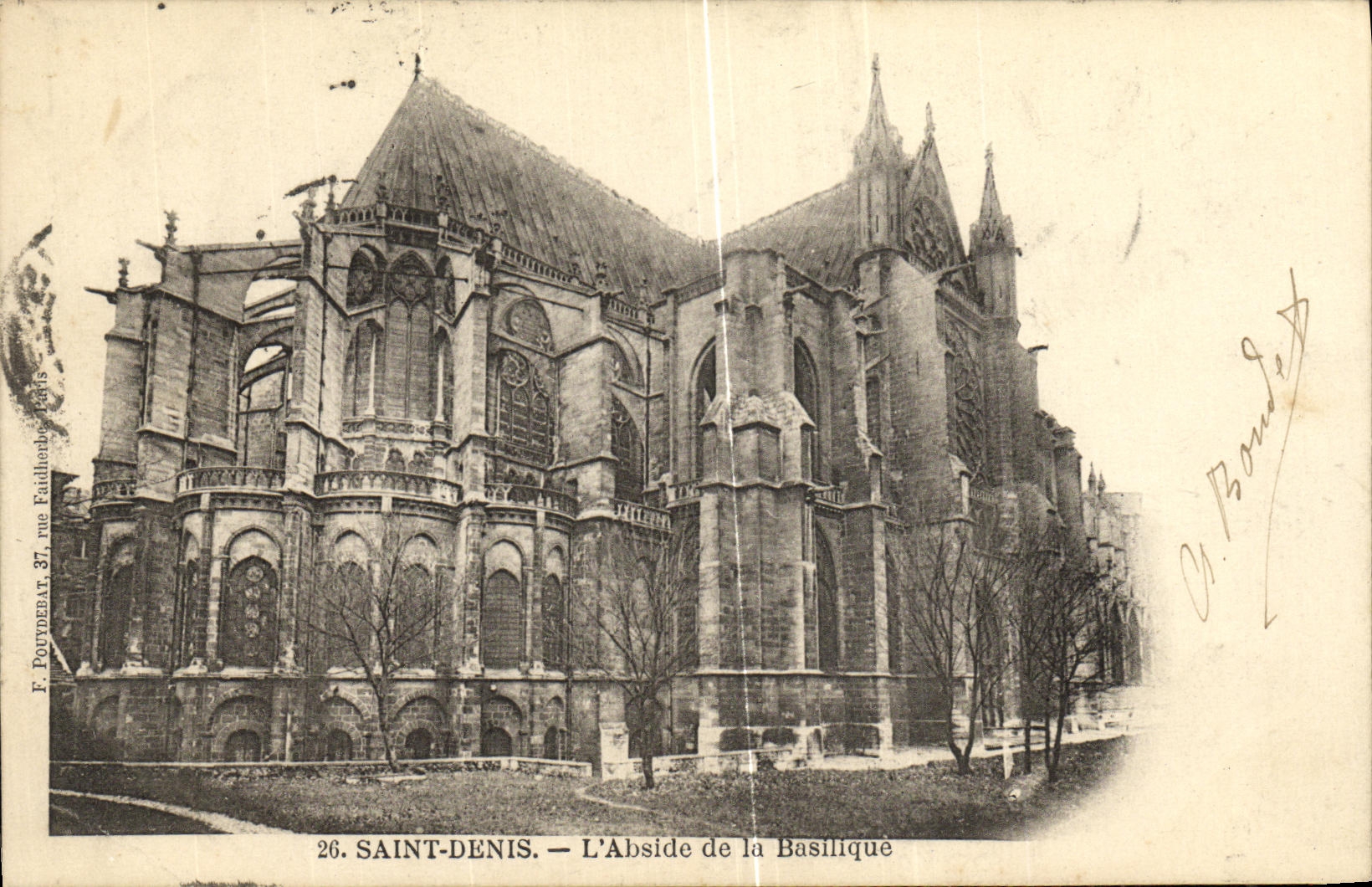 SAINT-DENIS — L'Abside de la Basilique — F. POUVREBAT, 37, rue Faubourg, Paris
