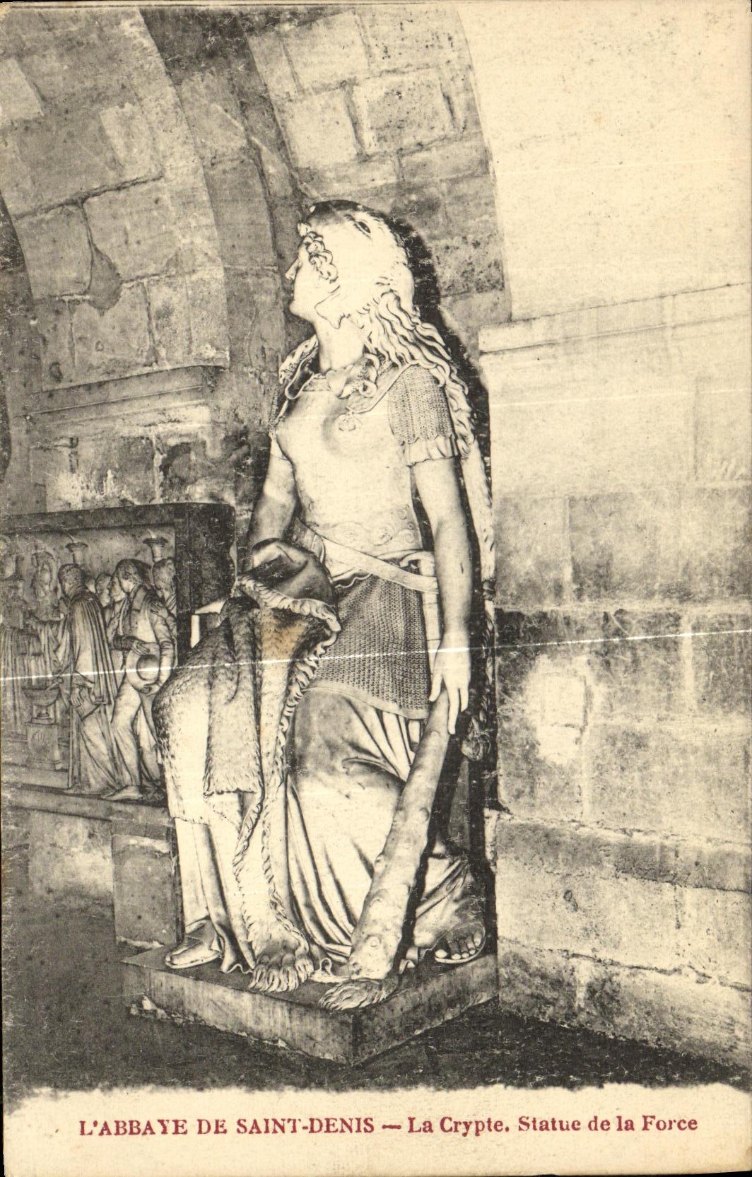 L'ABBAYE DE SAINT-DENIS — La Crypte. Statue de la Force