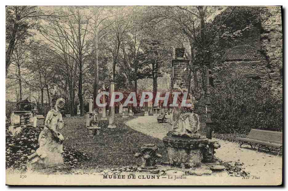 CPA Paris Musee de Cluny Le Jardin