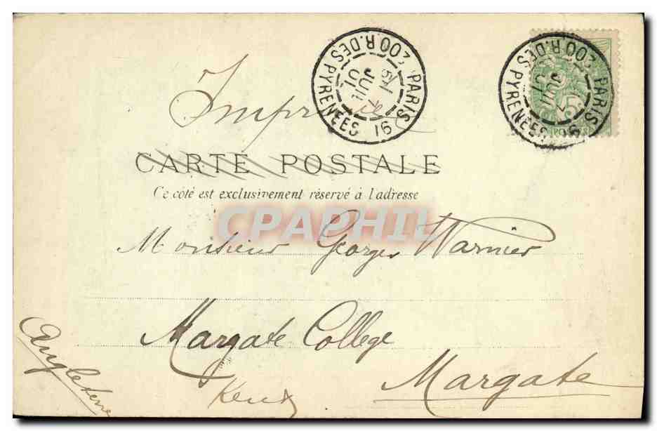 CPA Paris Opera Comique — Rückseite