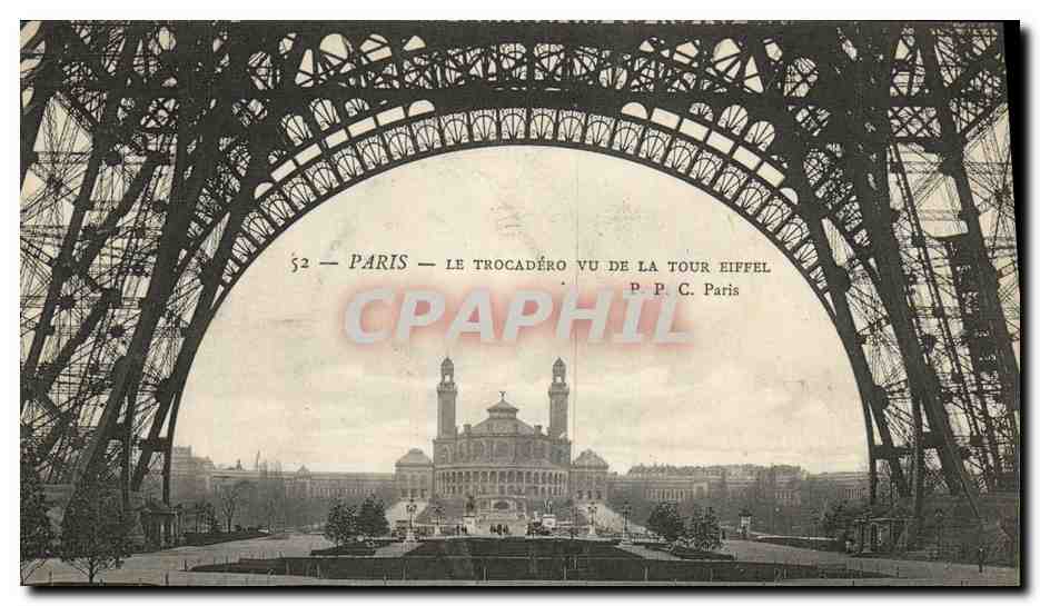 Paris — Le Trocadéro vu de la Tour Eiffel — P. P. C. Paris n°52