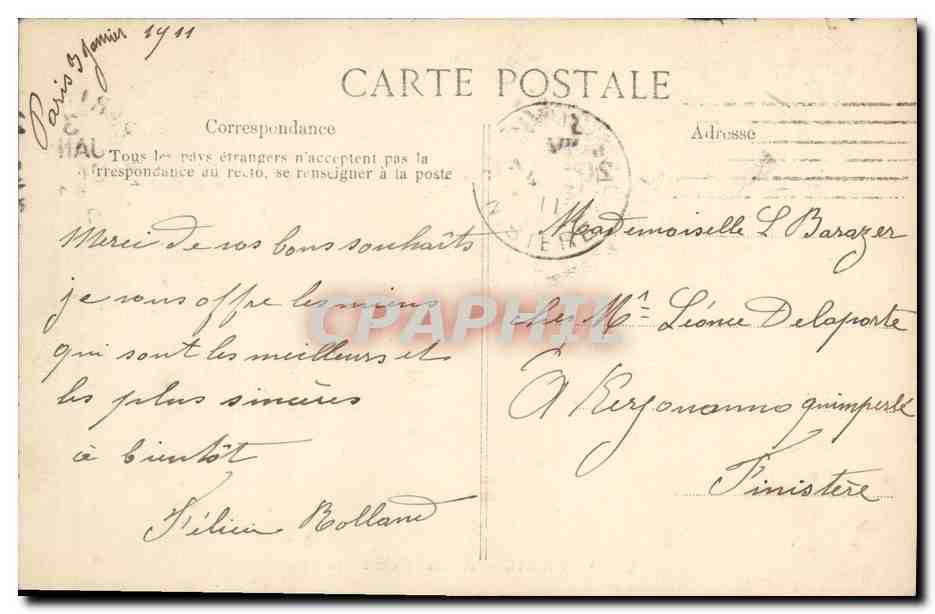 CPA Paris Avenue de l Opera — Rückseite