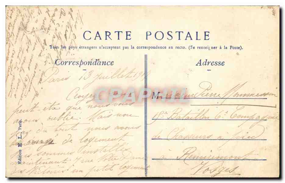 CPA Paris la nuit La rue Royale et la Madeleine — Verso