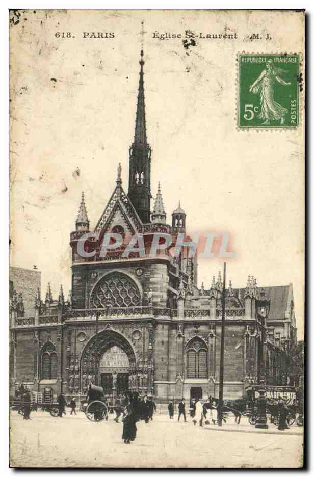 CPA Paris Eglise St Laurent