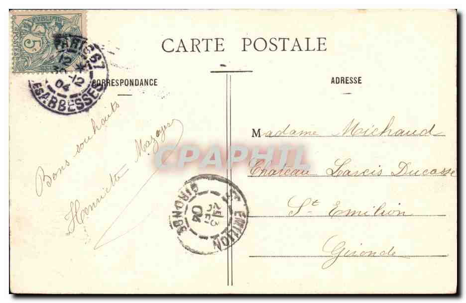 CPA Paris Parc Monceau Monument de Maupassant — Rückseite
