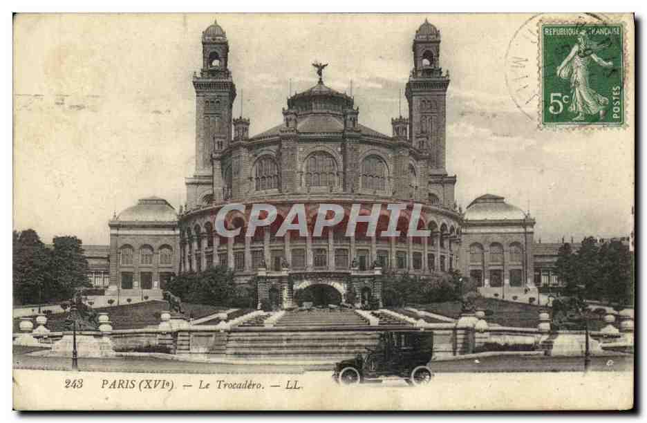 CPA Paris Le Trocadero Automobile