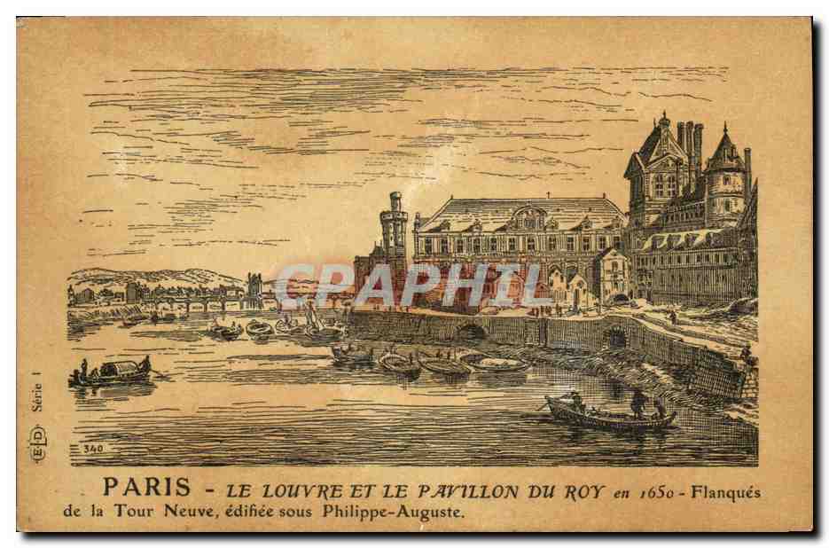 CPA Paris Le Louvre et le Pavillon du Roy en 1650