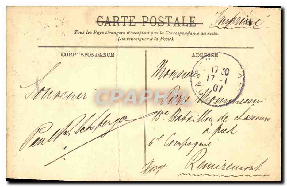 CPA Paris Les Buttes Chaumont Le Pont Suspendu — Verso