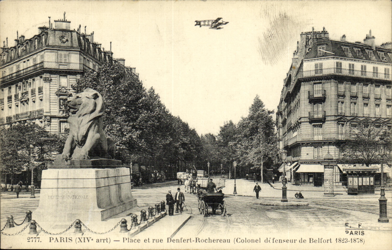 CPA Paris Place et rue Denfert Rochereau Avion