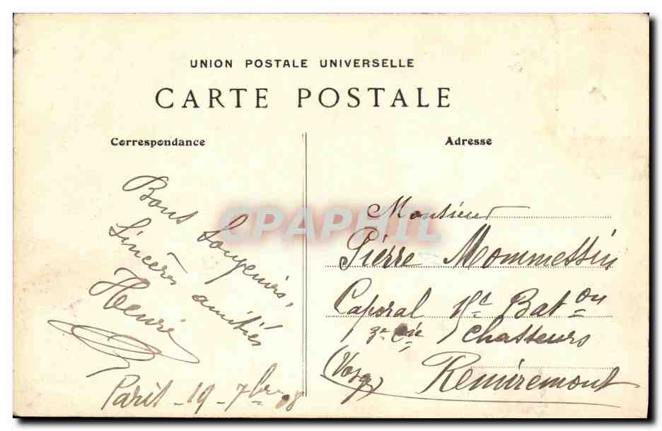 CPA Paris Montmartre Journee du 18 mars 1871 Les generaux Clement Thomas et Jules Lecomte sont fusilles rue des Rosiers  — Rückseite