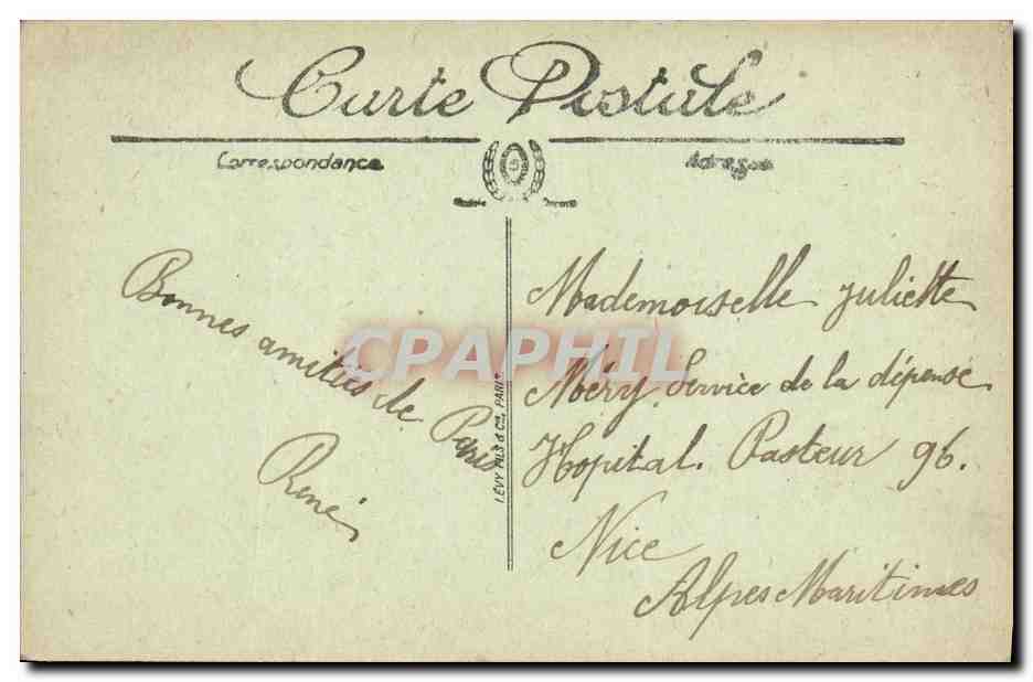 CPA Paris L Avenue de l Opera prise du Grand Hotel du Louvre — Rückseite