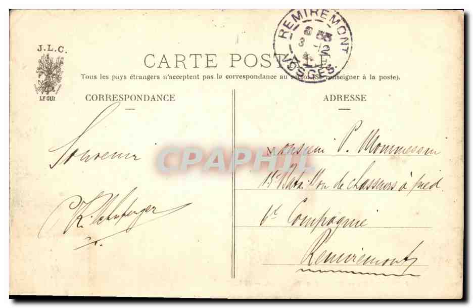 CPA Paris Place des Victoires — Rückseite