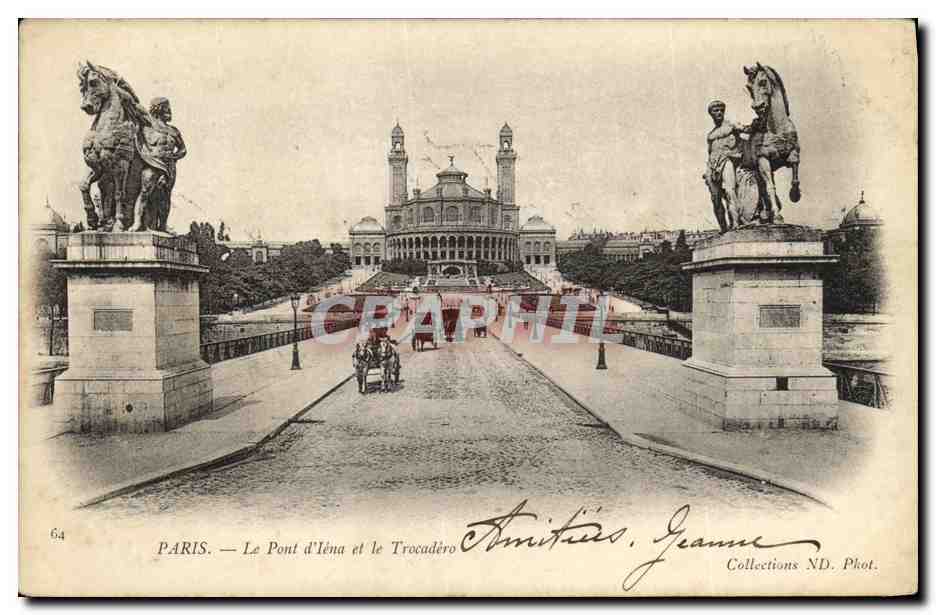 CPA Paris Le Pont d lena et le Trocadero