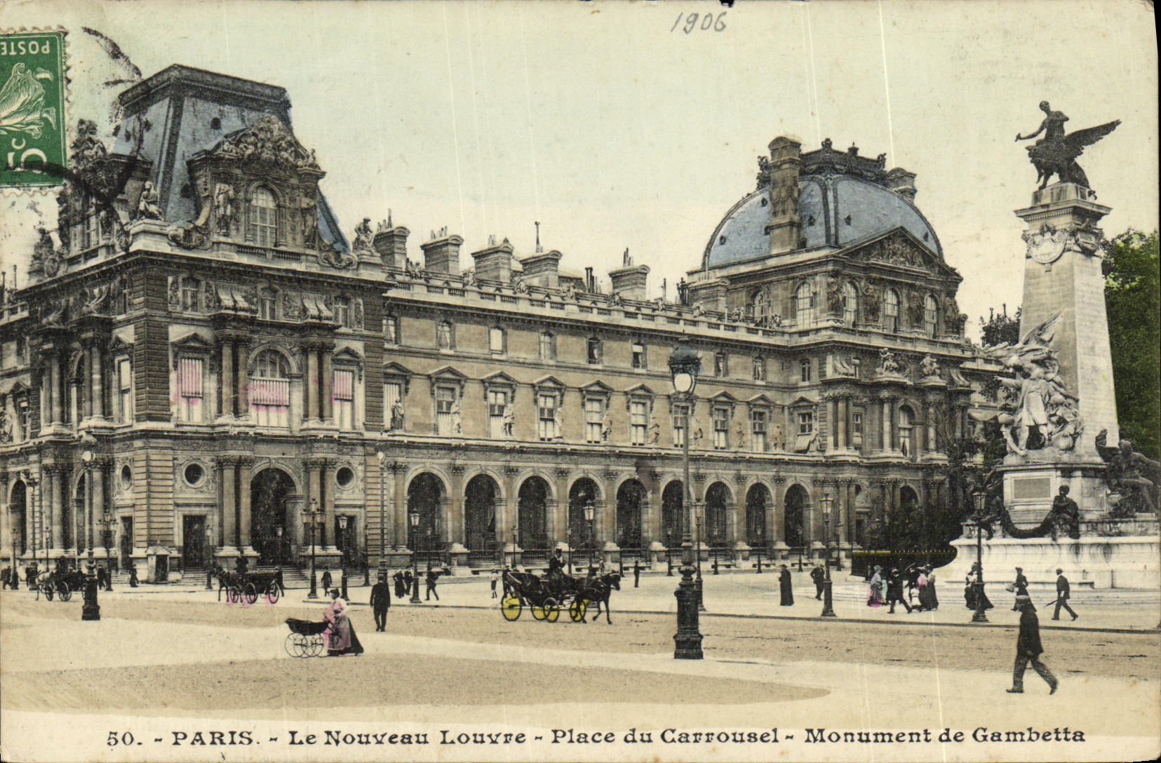 CPA Paris Le Nouveau Louvre Place du Carrousel Monument de Gambetta
