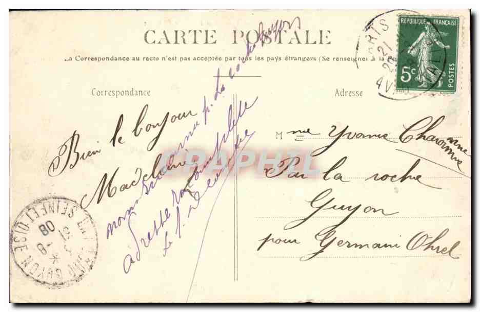 CPA Paris Theatre et Place en Chatelet — Rückseite