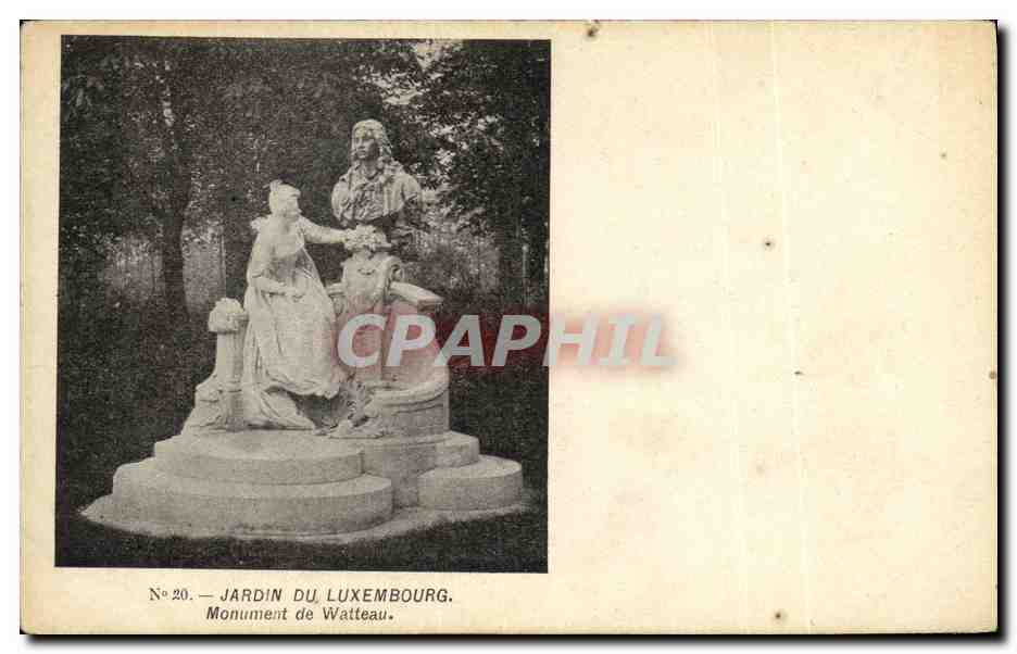 CPA Paris Jardin du Luxembourg Monument de Watteau senat