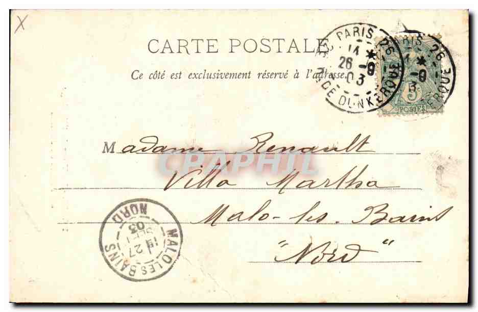CPA Paris La Tour de l Horloge au Palais de Justice — Rückseite