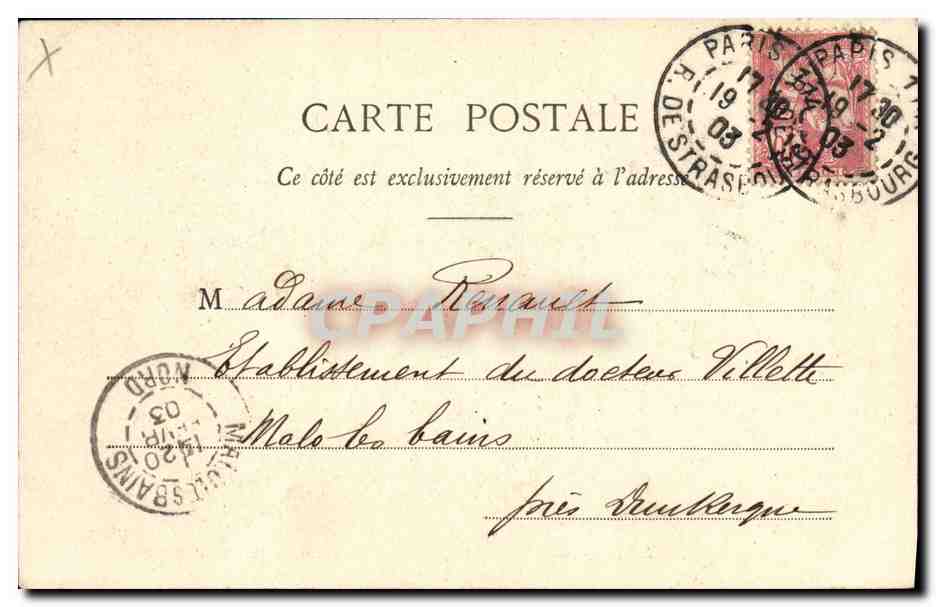 CPA Paris Bois de Boulogne Le Chateau de Madrid — Rückseite