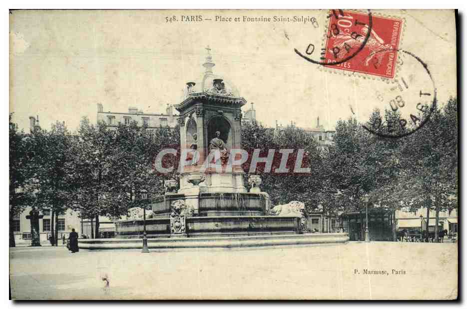 CPA Paris Place et Fontaine Saint Sulpice
