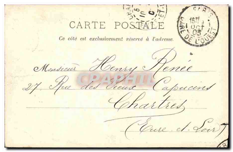 CPA Paris Theatre de la Renaissance et B St Martin — Verso