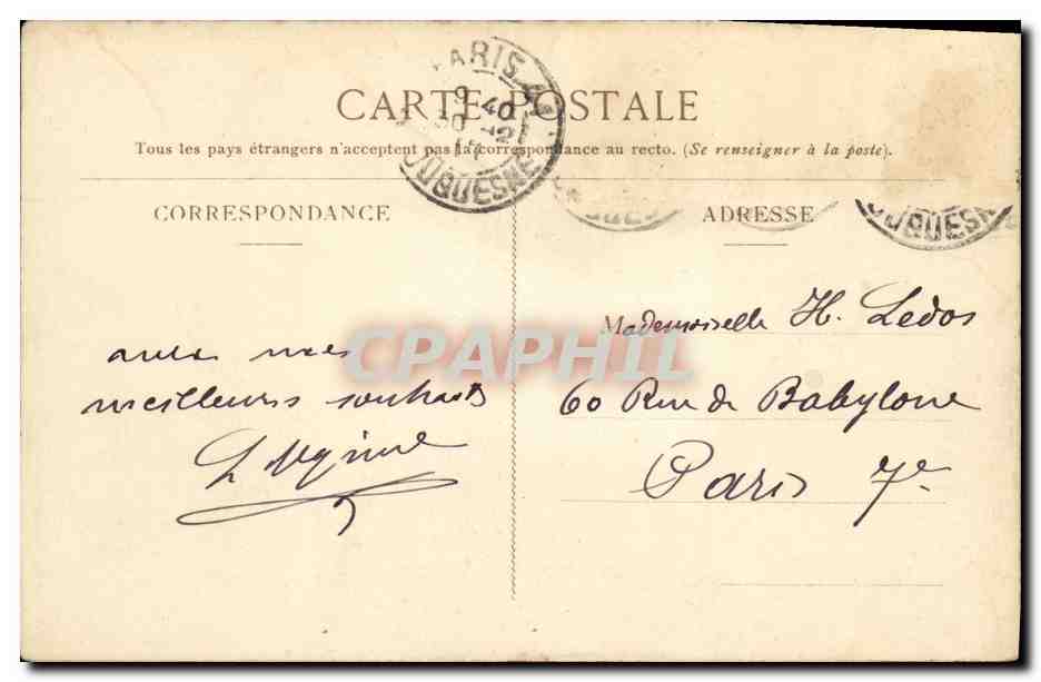 CPA De Paris Recevez mes Voeux de Bonne Annee Madeleine — Rückseite