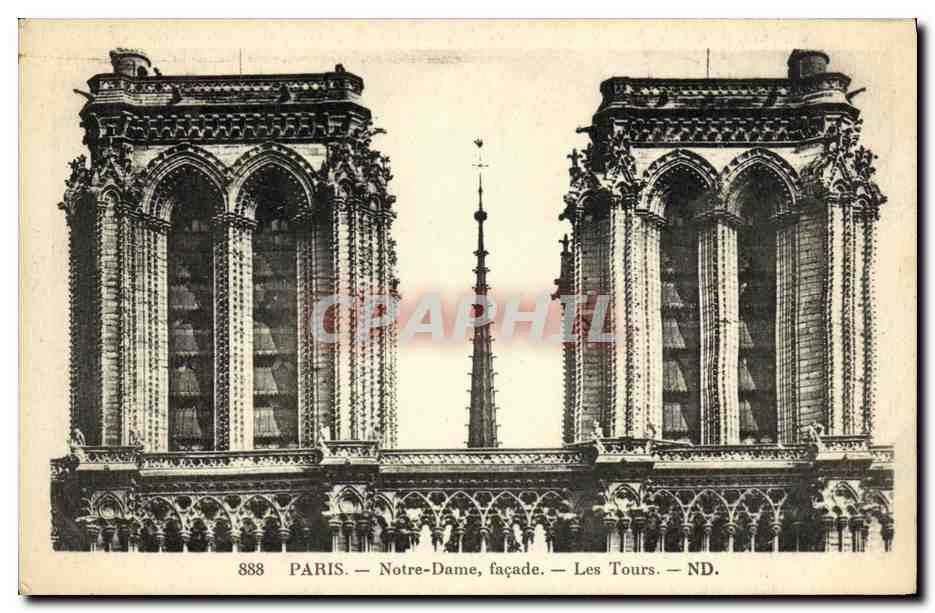 CPA Paris Notre Dame facade Les Tours