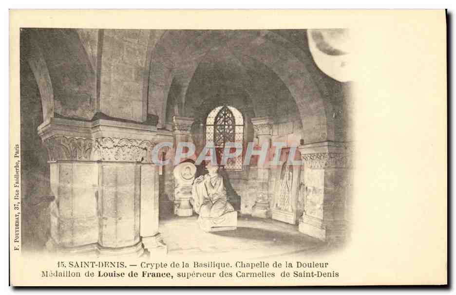 CPA Saint Denis Crypte de la Basilique Chapelle de la Douleur Medaillon de louis de France superieur des Carmelles