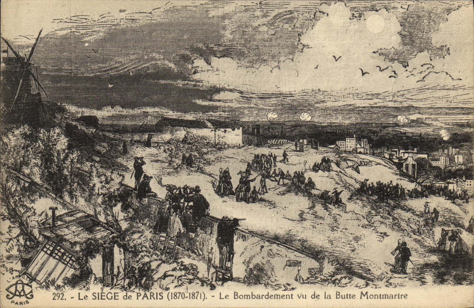 CPA Le Siege de Paris 1870 1871 Le Bombardement vu de la Butte Montmartre Militaria