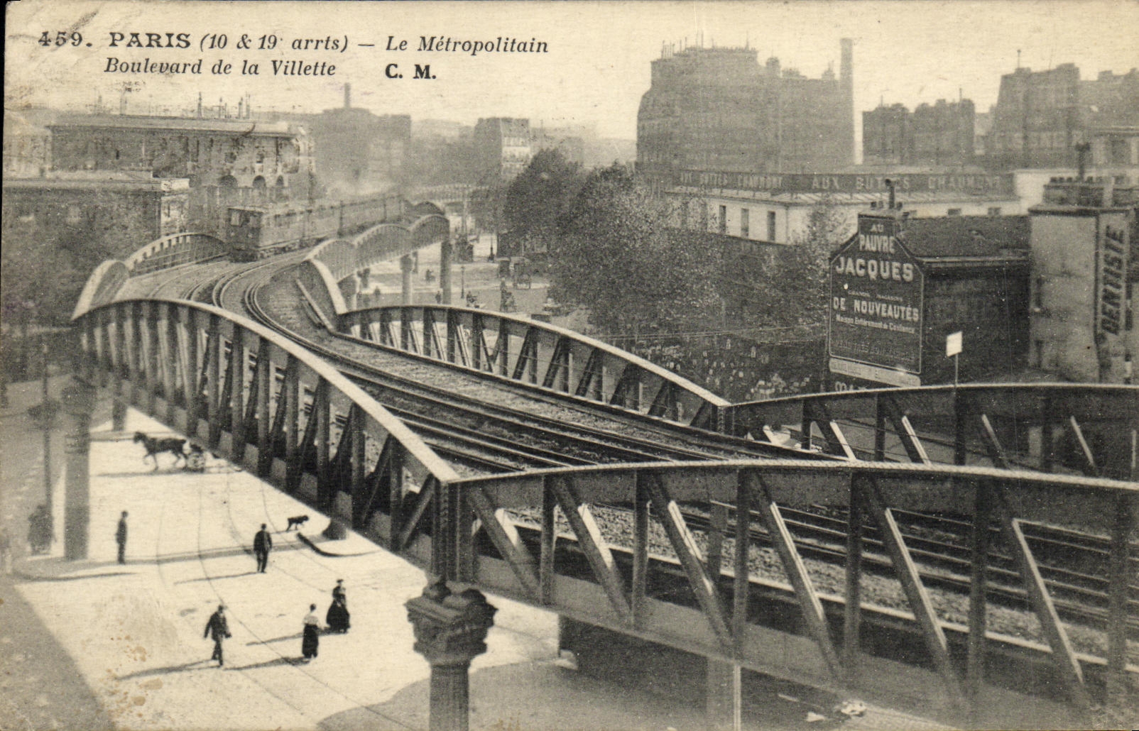 CPA Paris Le Metropolitain Boulevard de la Villette Metro