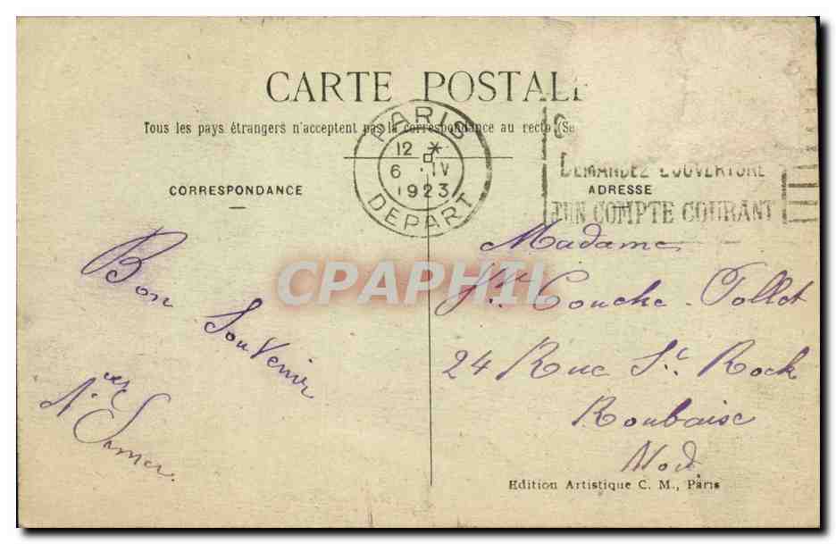 CPA Paris Le Metropolitain Boulevard de la Villette Metro — Rückseite