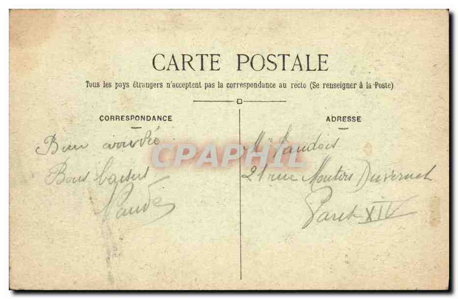 CPA Paris Parc Montsouris Le Monument de Flatters — Verso