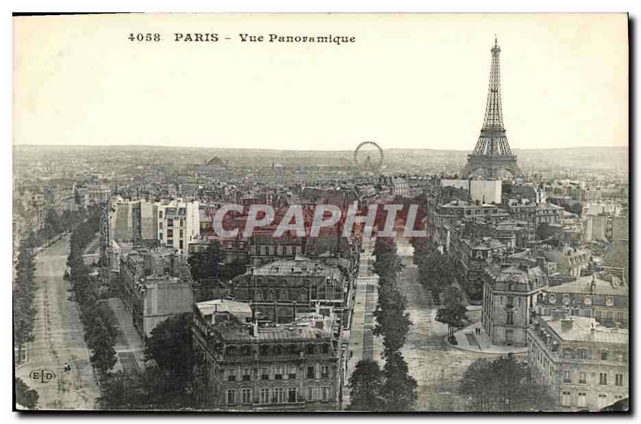 CPA Paris Vue Panoramique Tour Eiffel