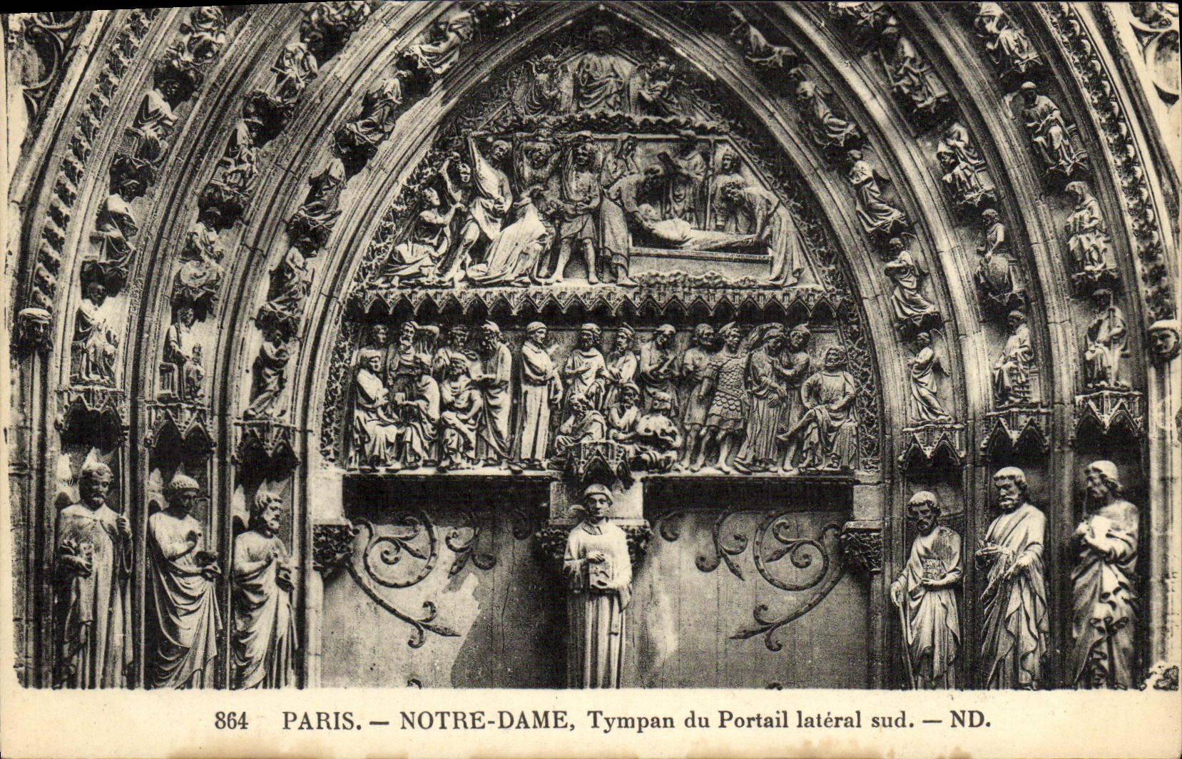 CPA Paris Notre Dame Tympan du Portail lateral sud