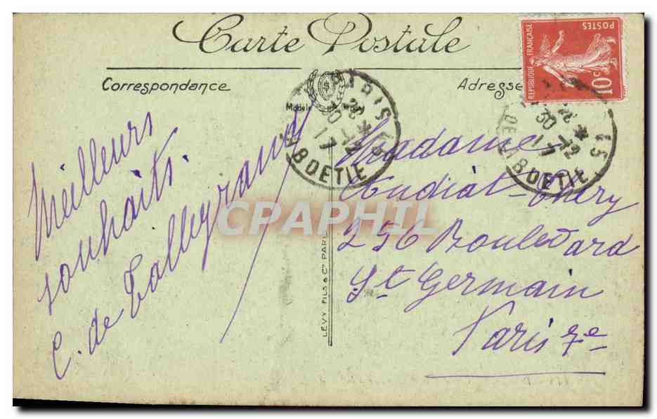CPA Paris L Hotel de Ville et le Pont d Arcole Peniche — Rückseite