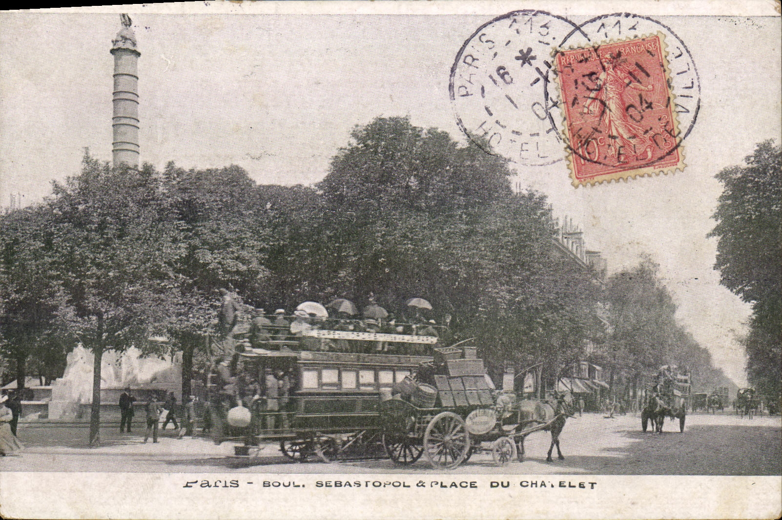 CPA Paris Boul Sebastopol Place du Chapelet