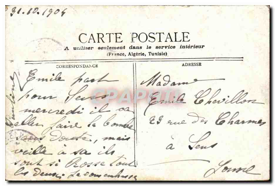 CPA Paris Boul Sebastopol Place du Chapelet — Rückseite