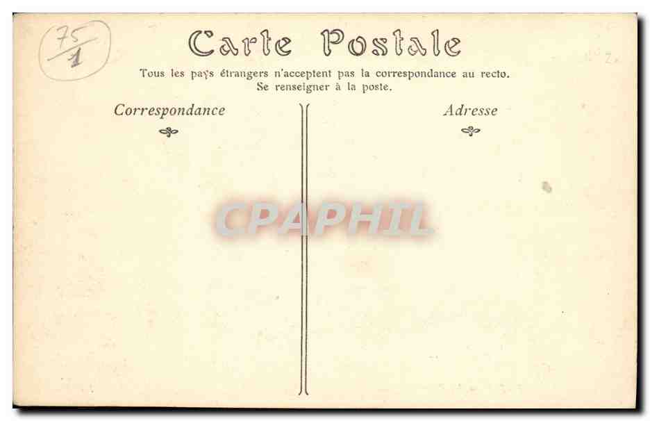 CPA Paris La Rue Castiglione — Rückseite