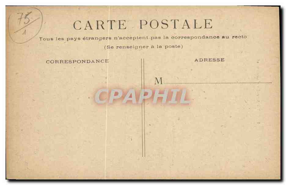 CPA Paris Arc du Carrousel — Rückseite