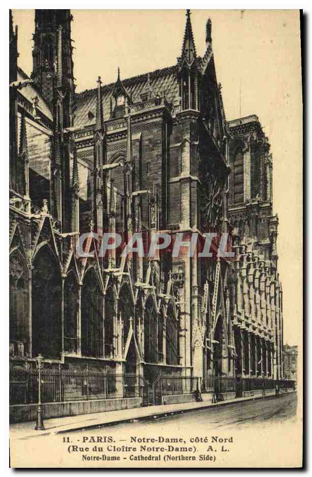 CPA Paris Notre Dame Cote Nord Rue du cloitre Notre Dame