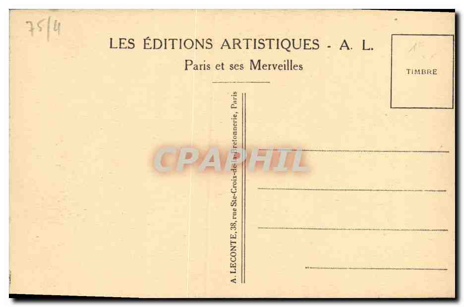 CPA Paris Notre Dame Cote Nord Rue du cloitre Notre Dame — Verso