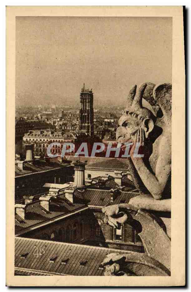 CPA Paris Eglise Notre Dame Chimere Diable
