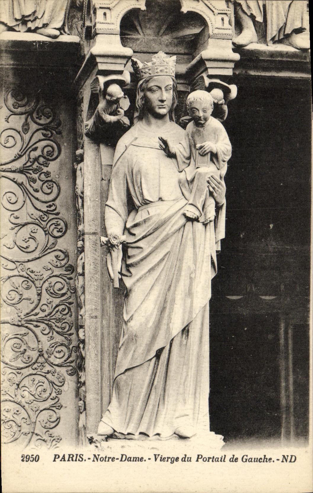 CPA Paris Notre Dame Vierge du Portall de Gauche