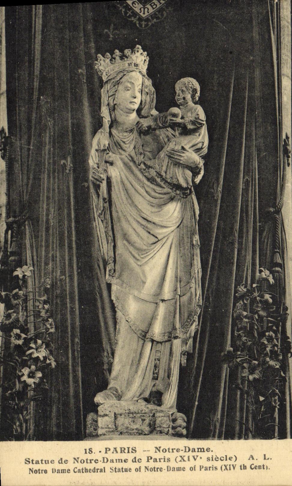 CPA Paris Notre Dame Statue 